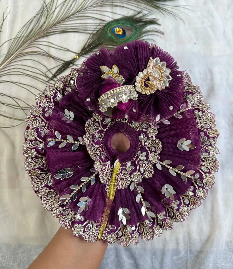 Wine Mirror Designer Poshak for Janmashtami
