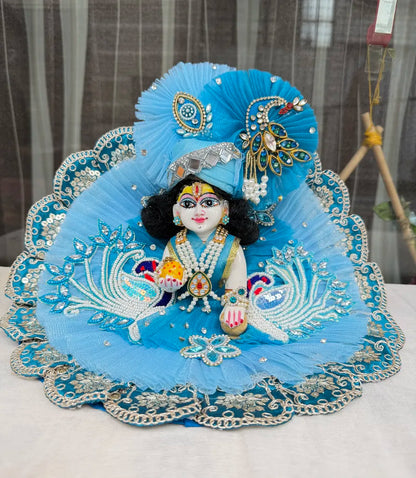 Blue Peacock Theme Designer Poshak for Janmashtami