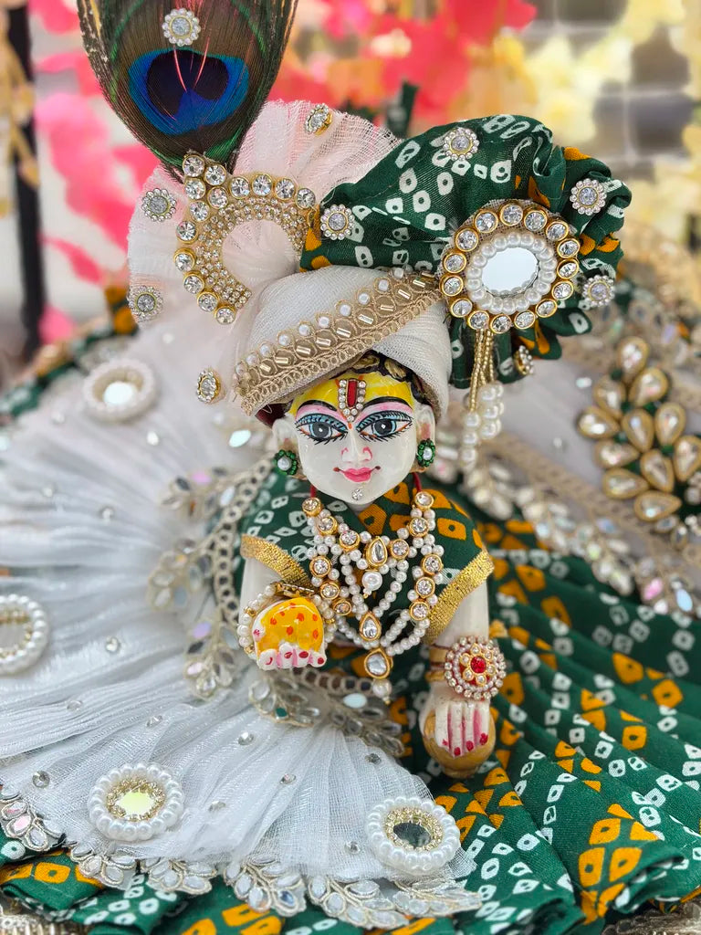 Hariyali Teej Special Green Bandhani Poshak