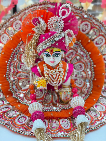Janmashtami Special Orange & Magenta Poshak