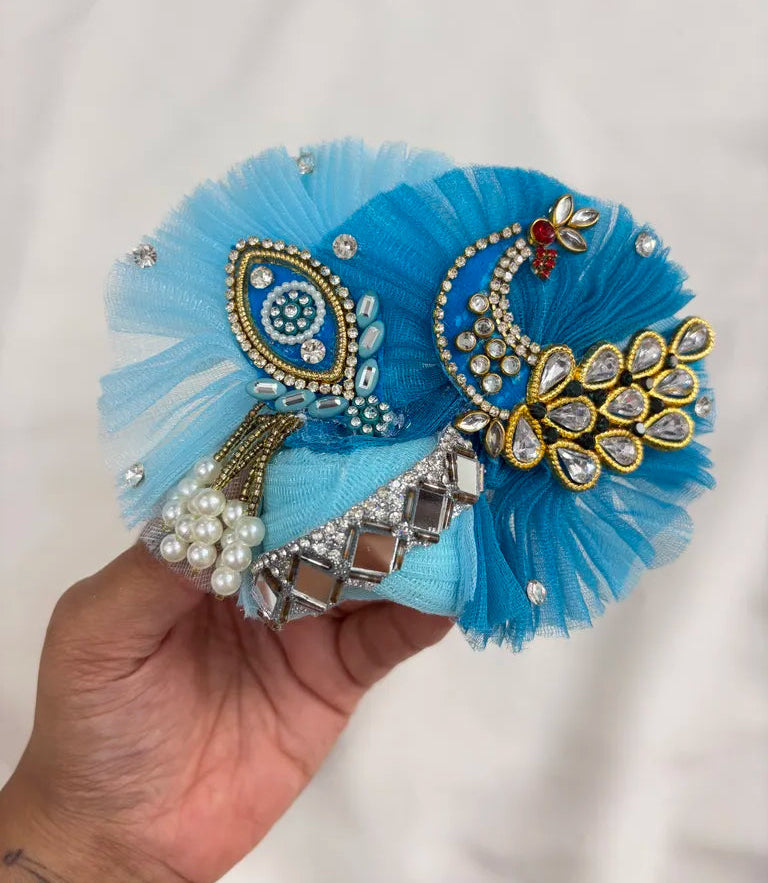 Blue Peacock Theme Designer Poshak for Janmashtami