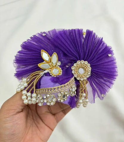 Purple Mirror Laddu Gopal Designer Dress for Janmashtami