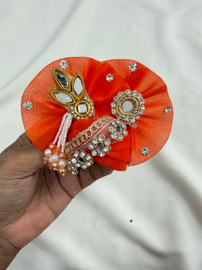 Orange Mirror Laddu Gopal Designer Dress for Janmashtami