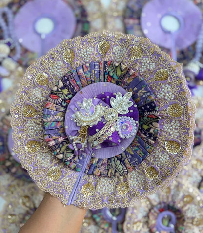 Lavender Brocade Handwork Laddu Gopal Poshak