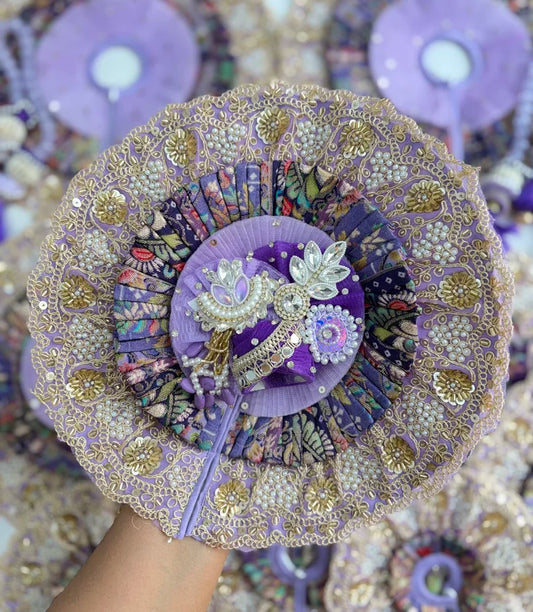 Lavender Brocade Handwork Laddu Gopal Poshak