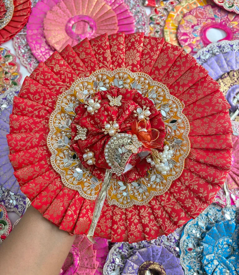 Red Brocade Poshak with Mukut