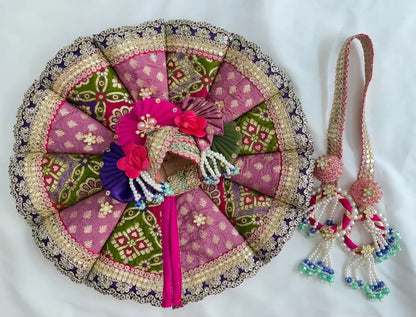 Purple and green kali poshak
