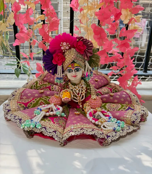 Purple and green kali poshak
