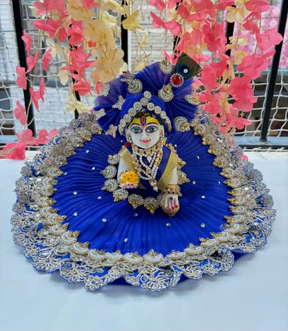 Royal Blue Kundan Mirror Work Poshak