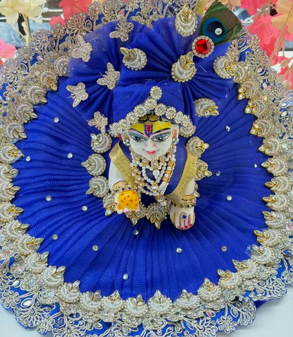 Royal Blue Kundan Mirror Work Poshak