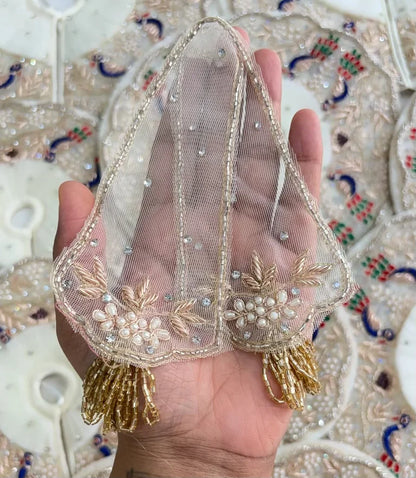 White peacock handwork with patka