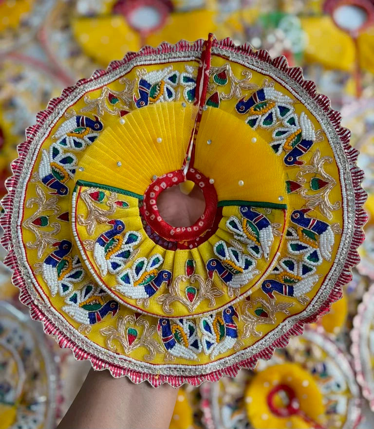 Yellow peacock handwork with patka
