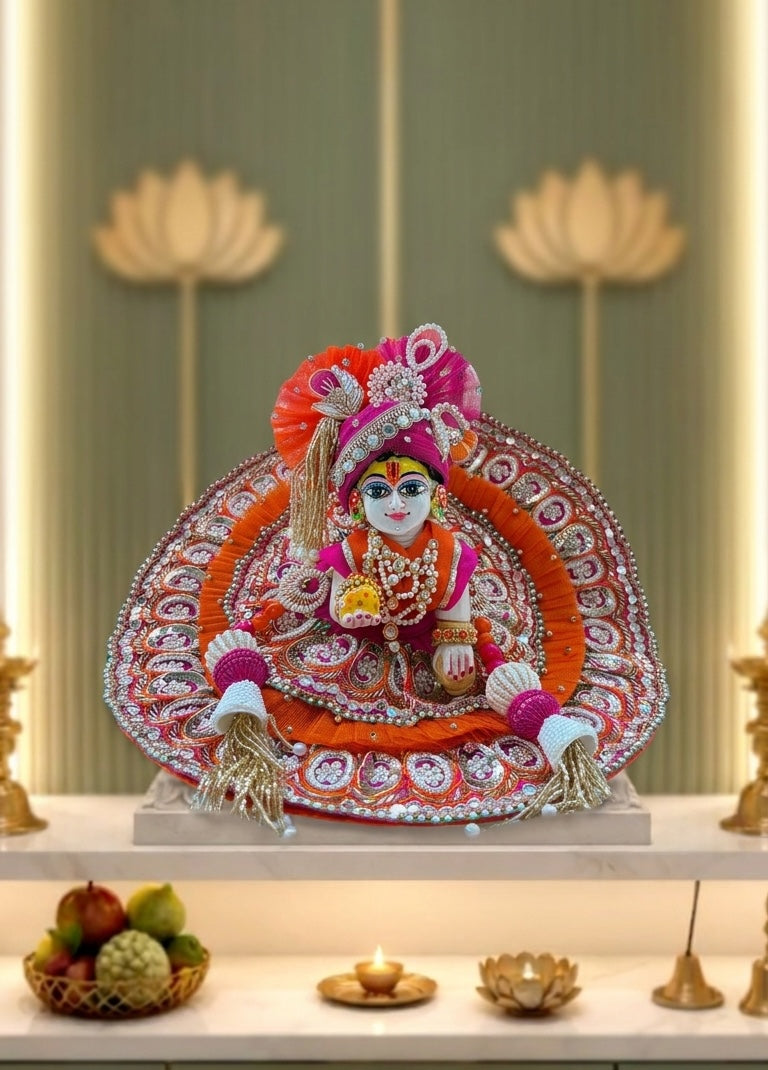 Janmashtami Special Orange & Magenta Poshak