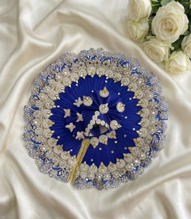 Royal Blue Kundan Mirror Work Poshak