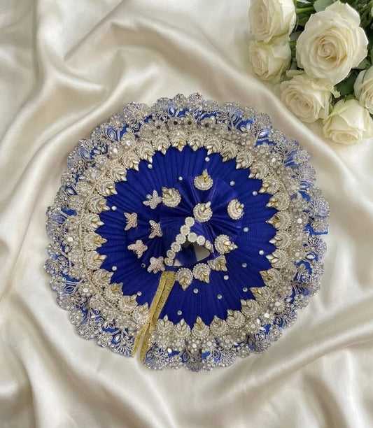 Royal Blue Kundan Mirror Work Poshak