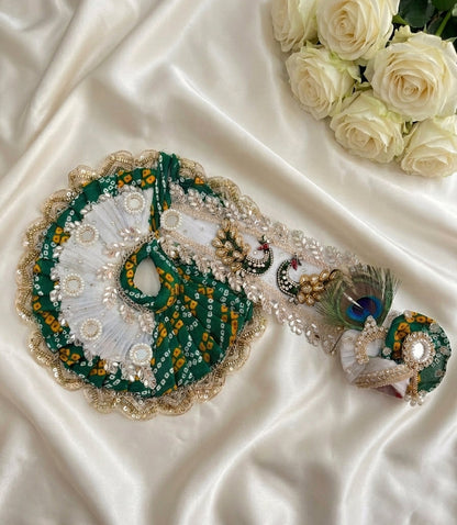Hariyali Teej Special Green Bandhani Poshak