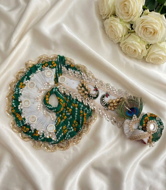 Hariyali Teej Special Green Bandhani Poshak