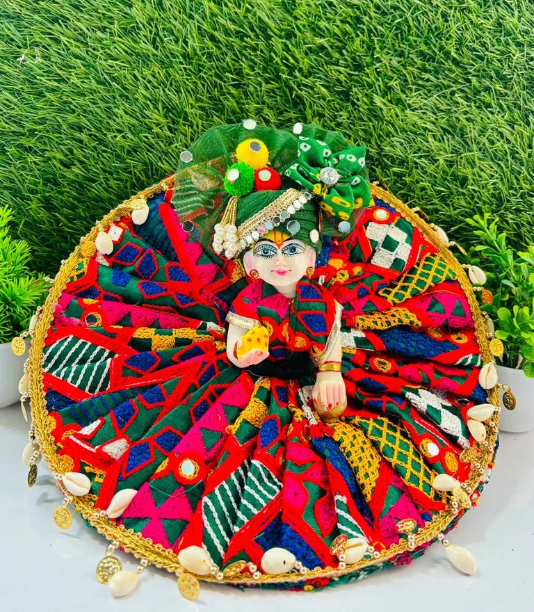 Green handwork gujrati poshak