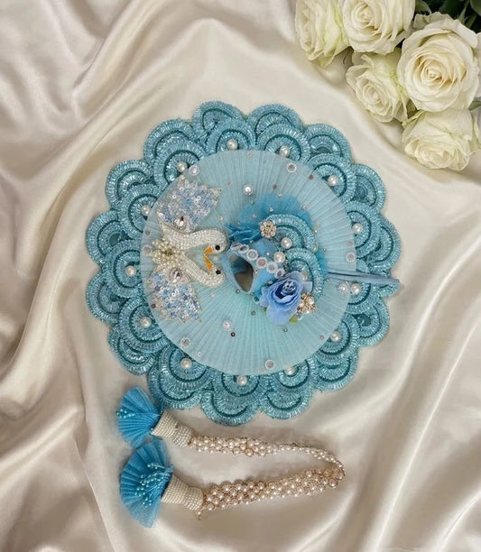 Royal Sky Blue Swan Poshak with Mukut and Patka