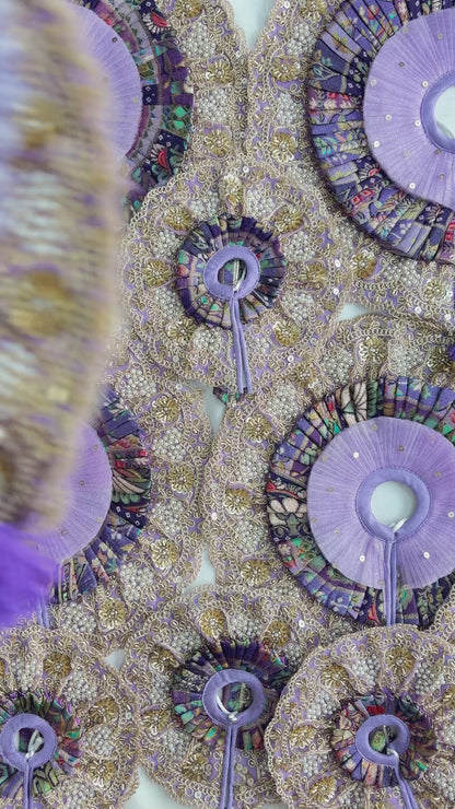 Lavender Brocade Handwork Laddu Gopal Poshak