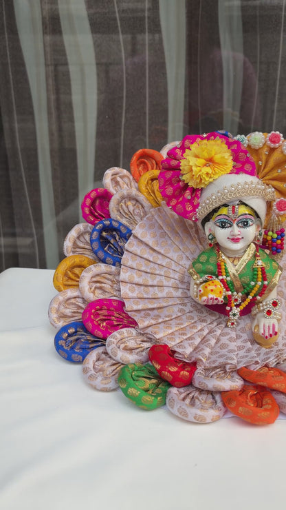 Multicolor Laddu Gopal Poshak with Mukut