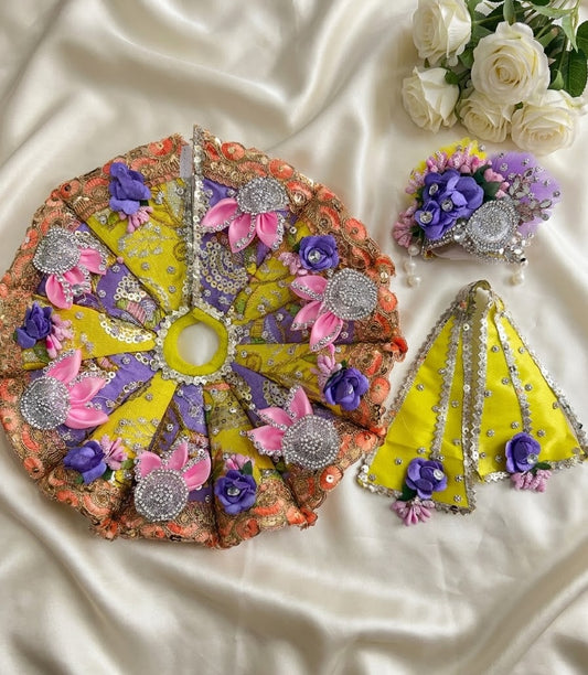 Lemon purple cone poshak with mukut