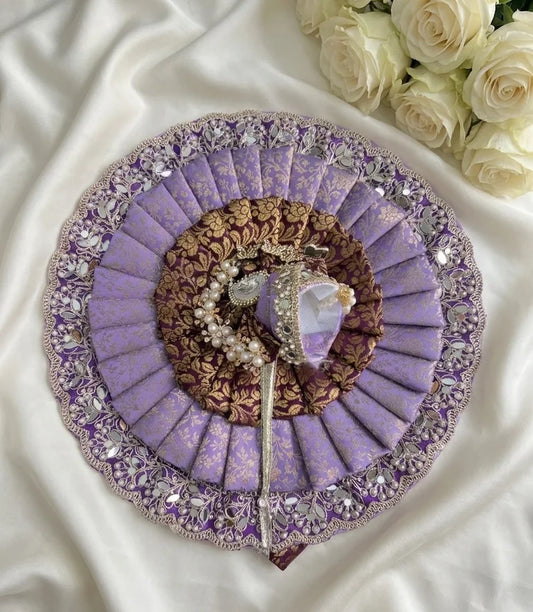 Lavender Brocade Poshak with Mukut